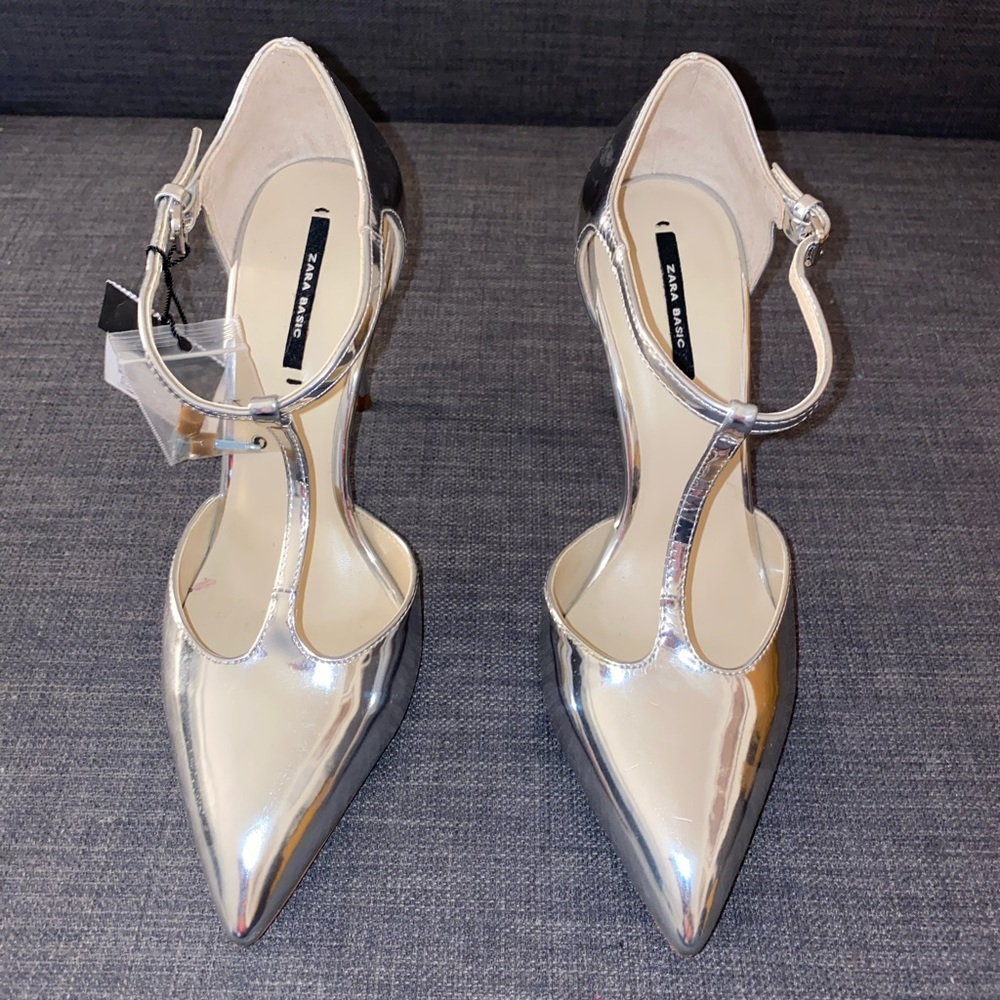 Silver high heels